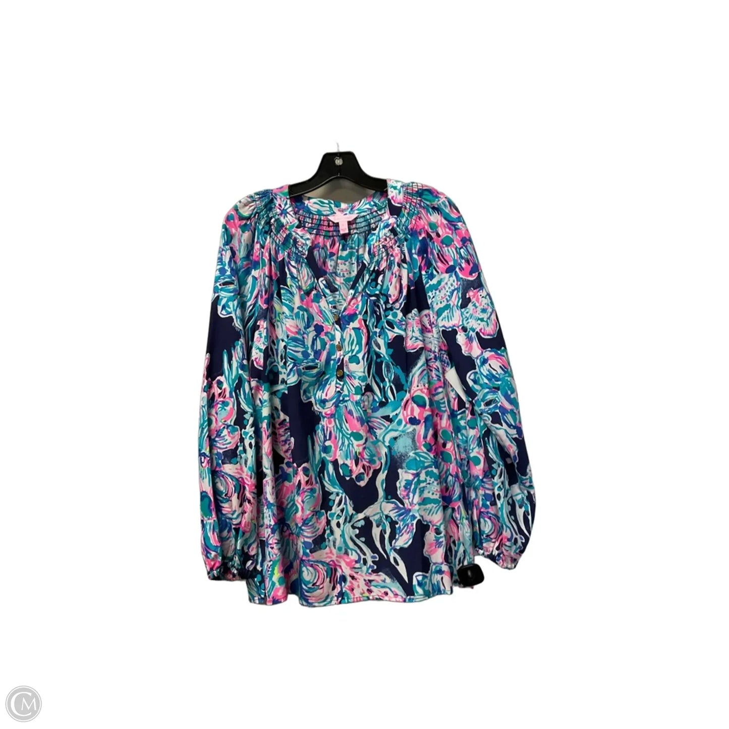 Top Long Sleeve Designer By Lilly Pulitzer In Blue, Size: L