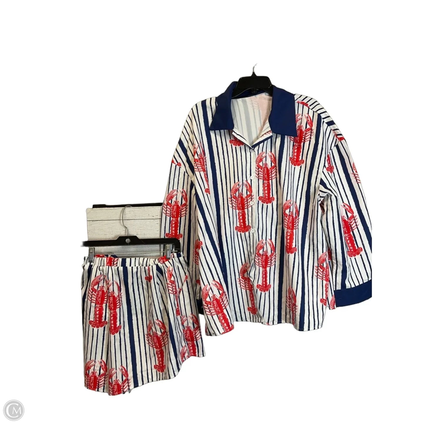 Shorts Set By Shein In Red & White, Size: 3x