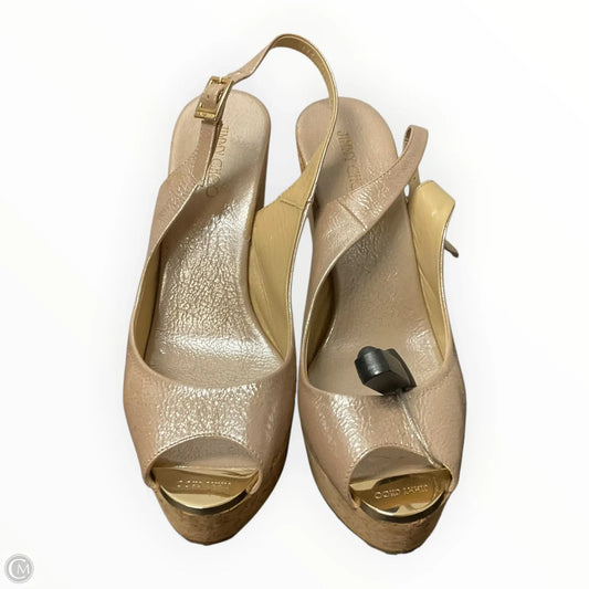Shoes Luxury Designer By Jimmy Choo In Rose Gold, Size: 7.5