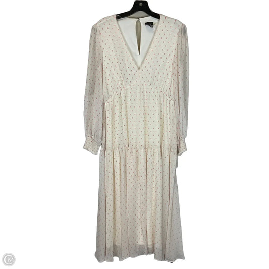 Dress Casual Midi By Clothes Mentor In Cream & Orange, Size: 6
