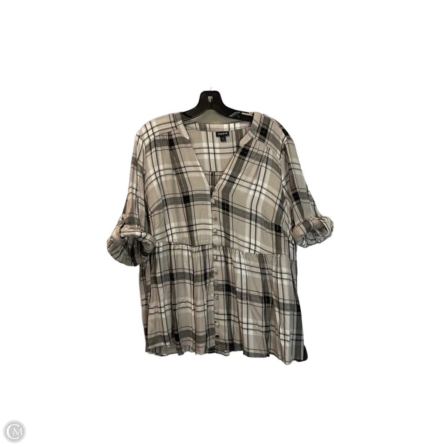Top 3/4 Sleeve By Torrid In Cream, Size: 1x
