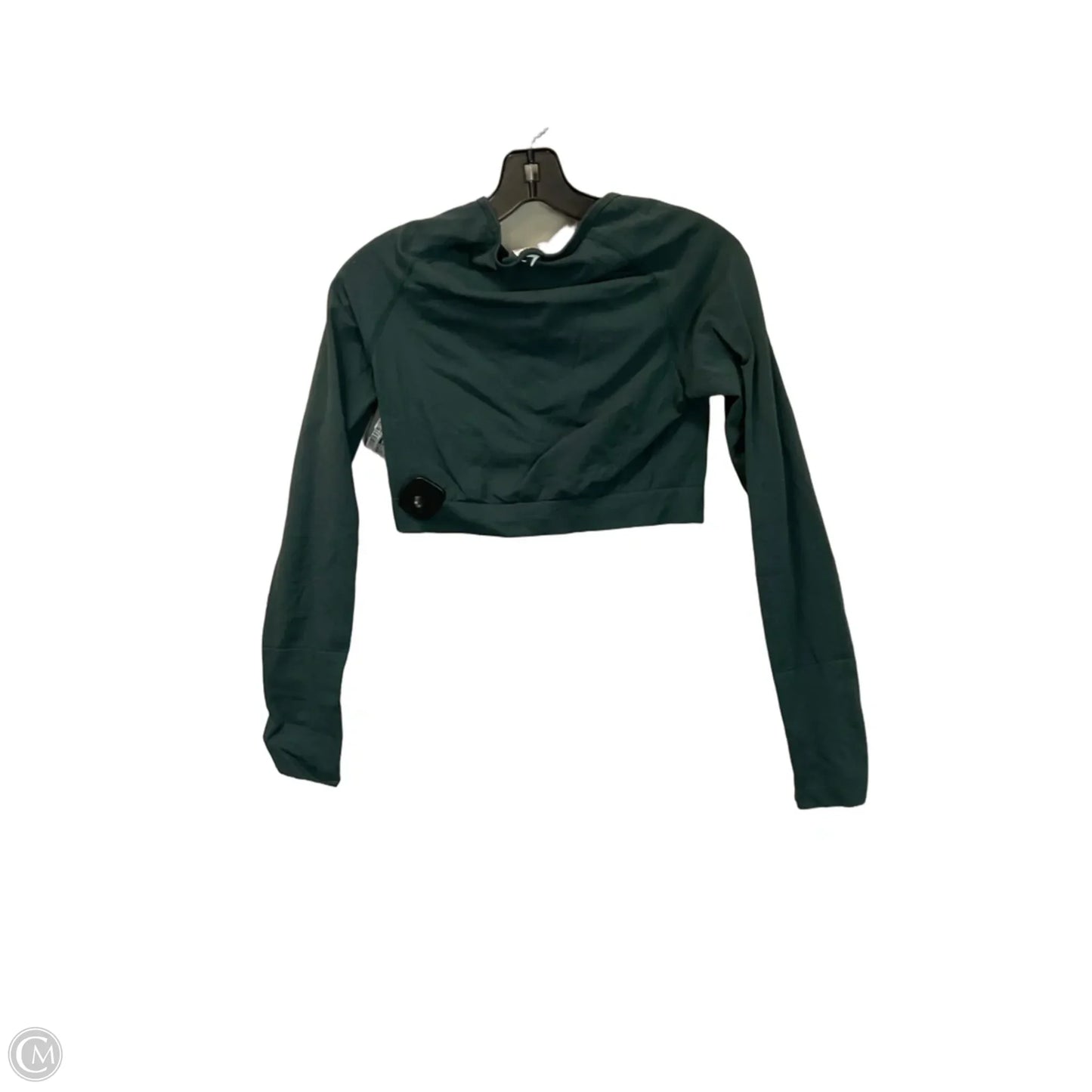 Athletic Top Long Sleeve Collar By Gym Shark In Green, Size: L