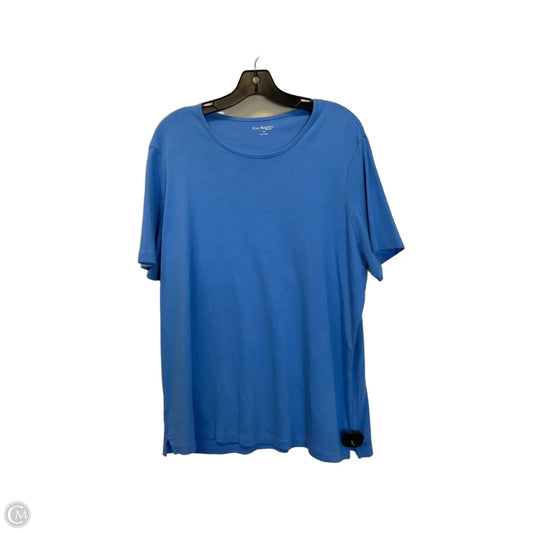 Top Short Sleeve By Kim Rogers In Blue, Size: 1x