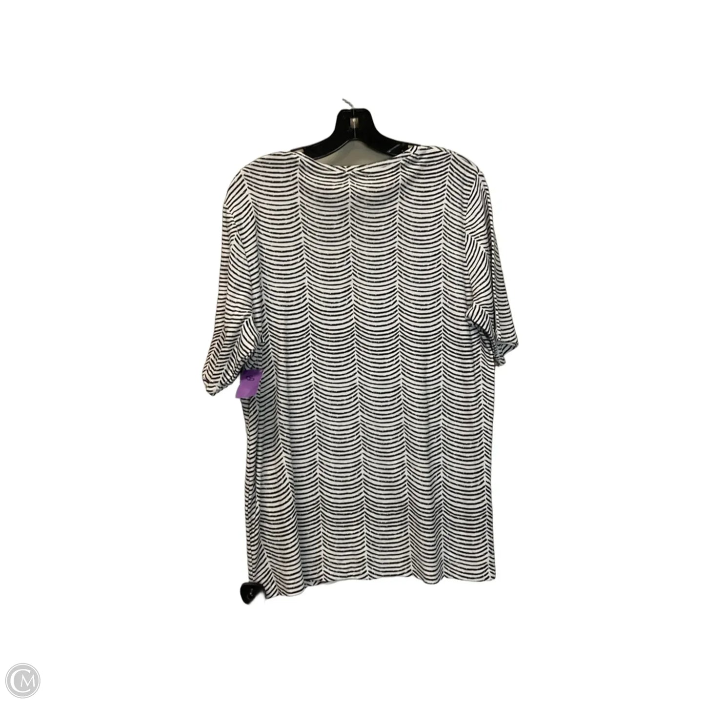 Top Short Sleeve By Chicos In Striped Pattern, Size: 3x