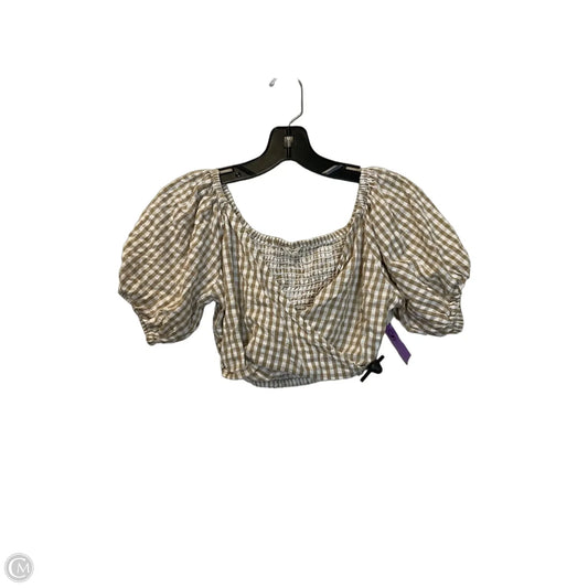Top Short Sleeve By Sim & Sam In Checkered Pattern, Size: S