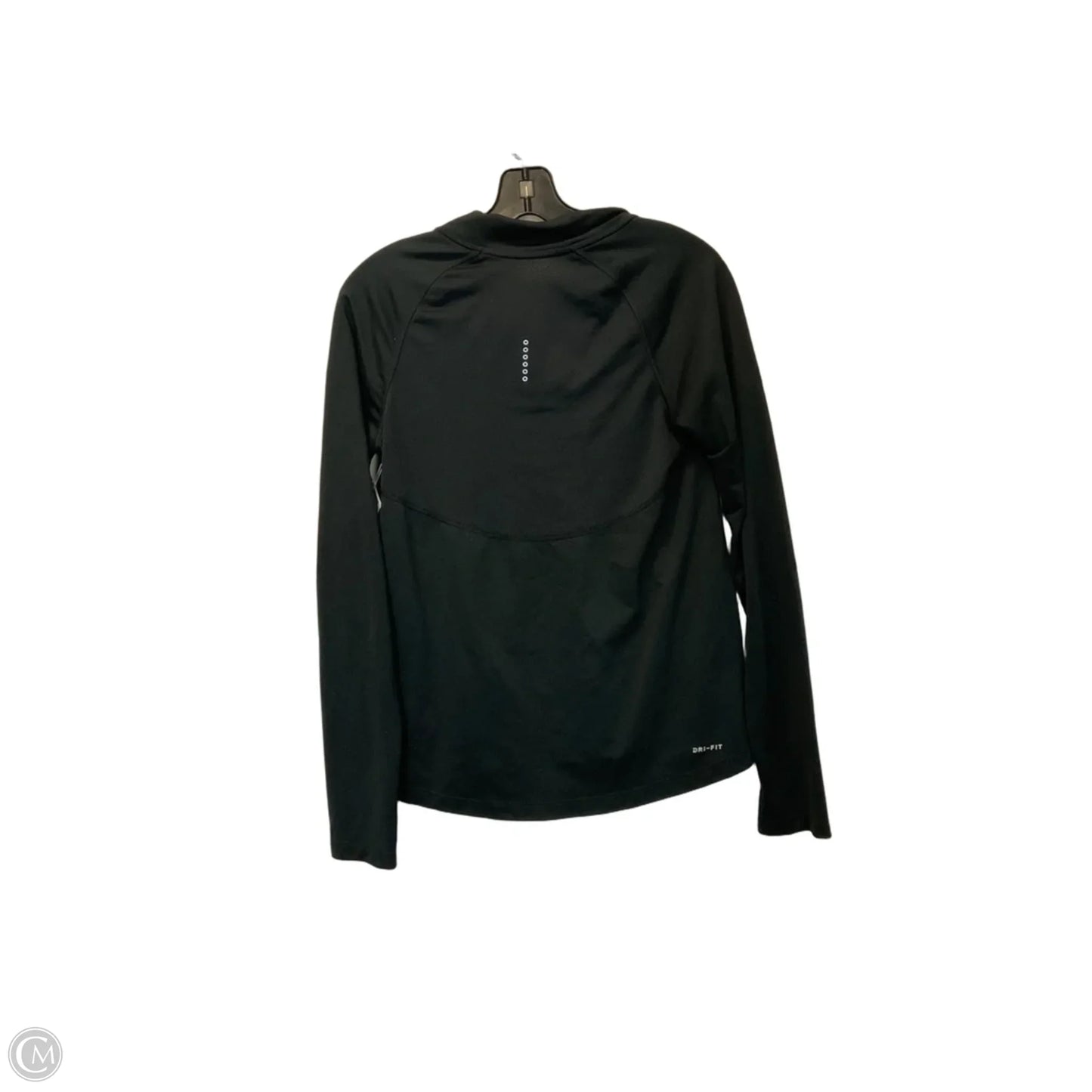 Athletic Top Long Sleeve Collar By Nike In Black, Size: S