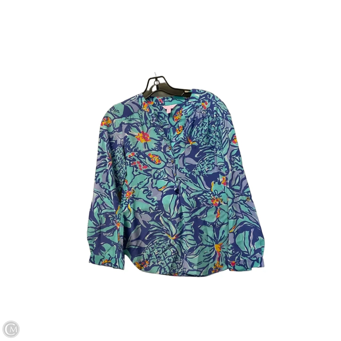 Top Long Sleeve Designer By Lilly Pulitzer In Blue, Size: Xs