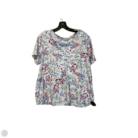 Top Short Sleeve Basic By Gloria Vanderbilt In Floral Print, Size: Xl