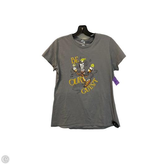 Top Short Sleeve Basic By Disney In Grey, Size: M