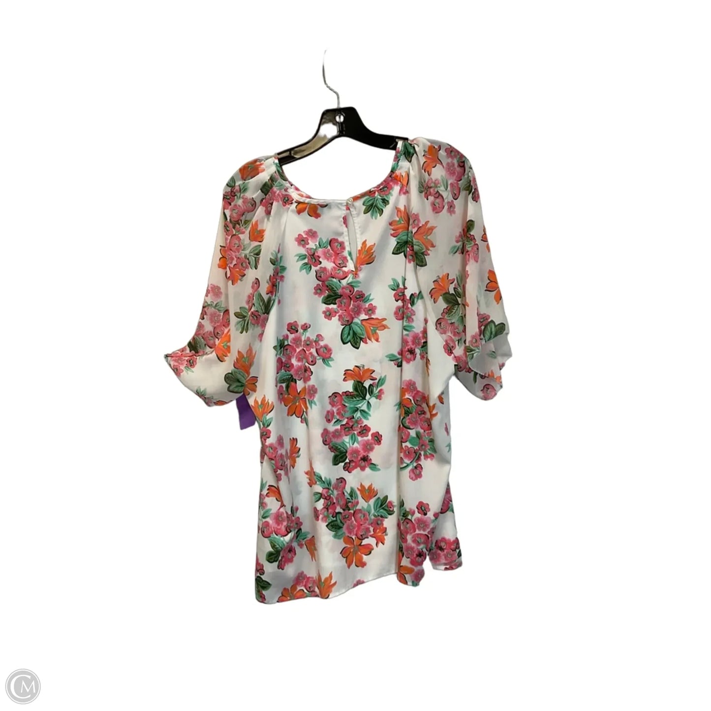 Top Short Sleeve By Ann Taylor In Orange & Pink, Size: Xxl