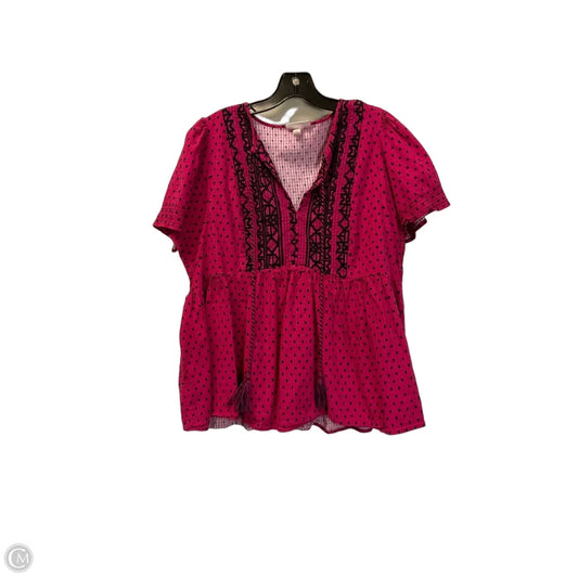 Top Short Sleeve By Knox Rose In Pink, Size: Xl