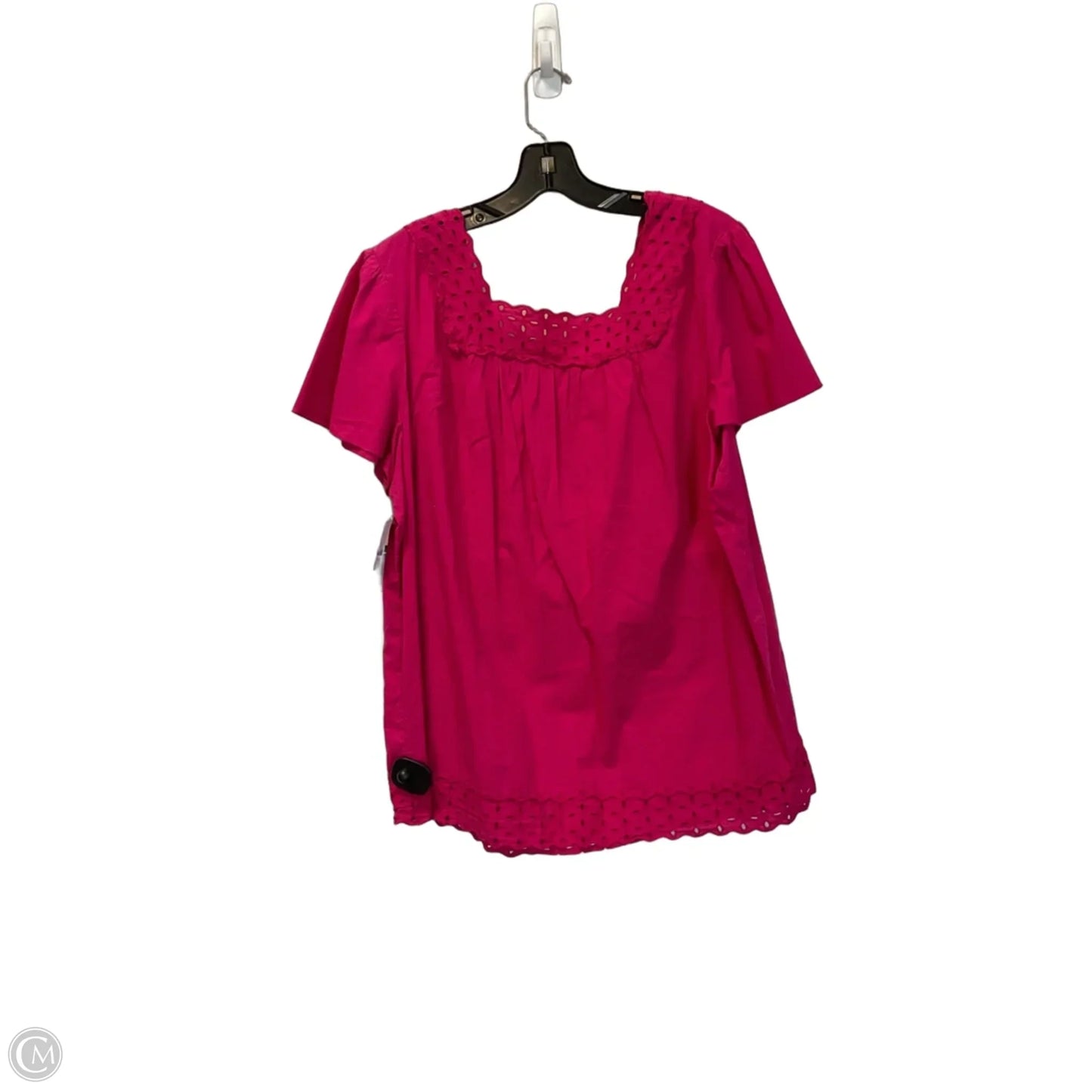 Top Short Sleeve By Kim Rogers In Pink, Size: 1x