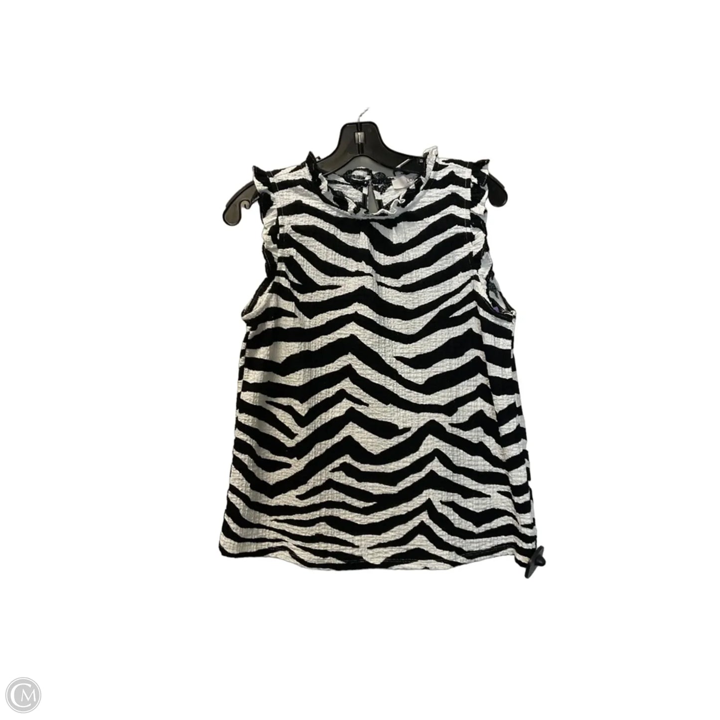 Top Sleeveless By Loft In Black & White, Size: S