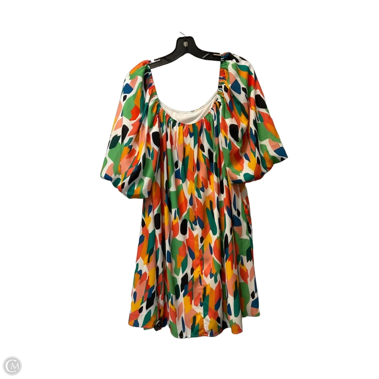 Dress Casual Short By Clothes Mentor In Green & Orange, Size: L