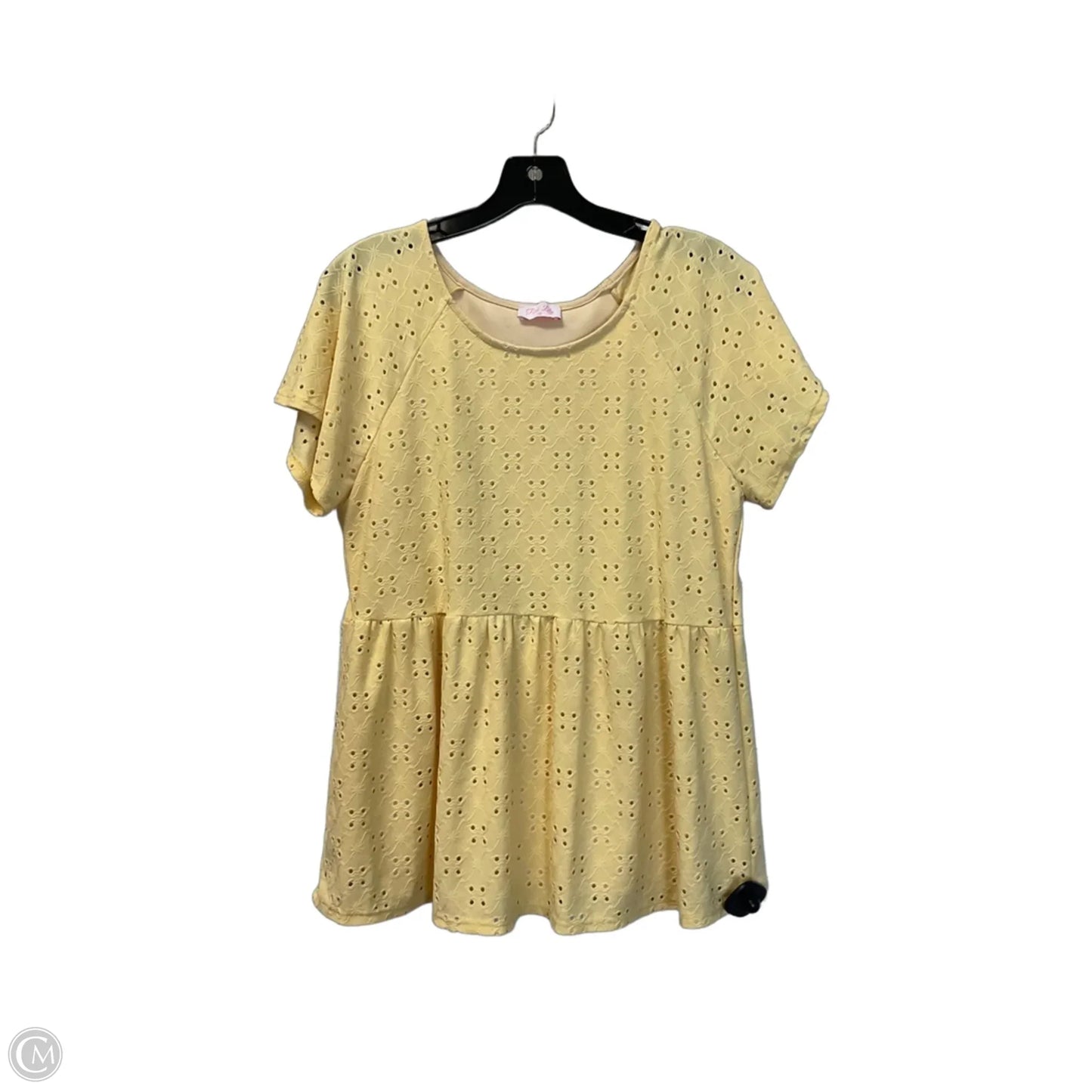 Top Short Sleeve By Pink Lily In Yellow, Size: M