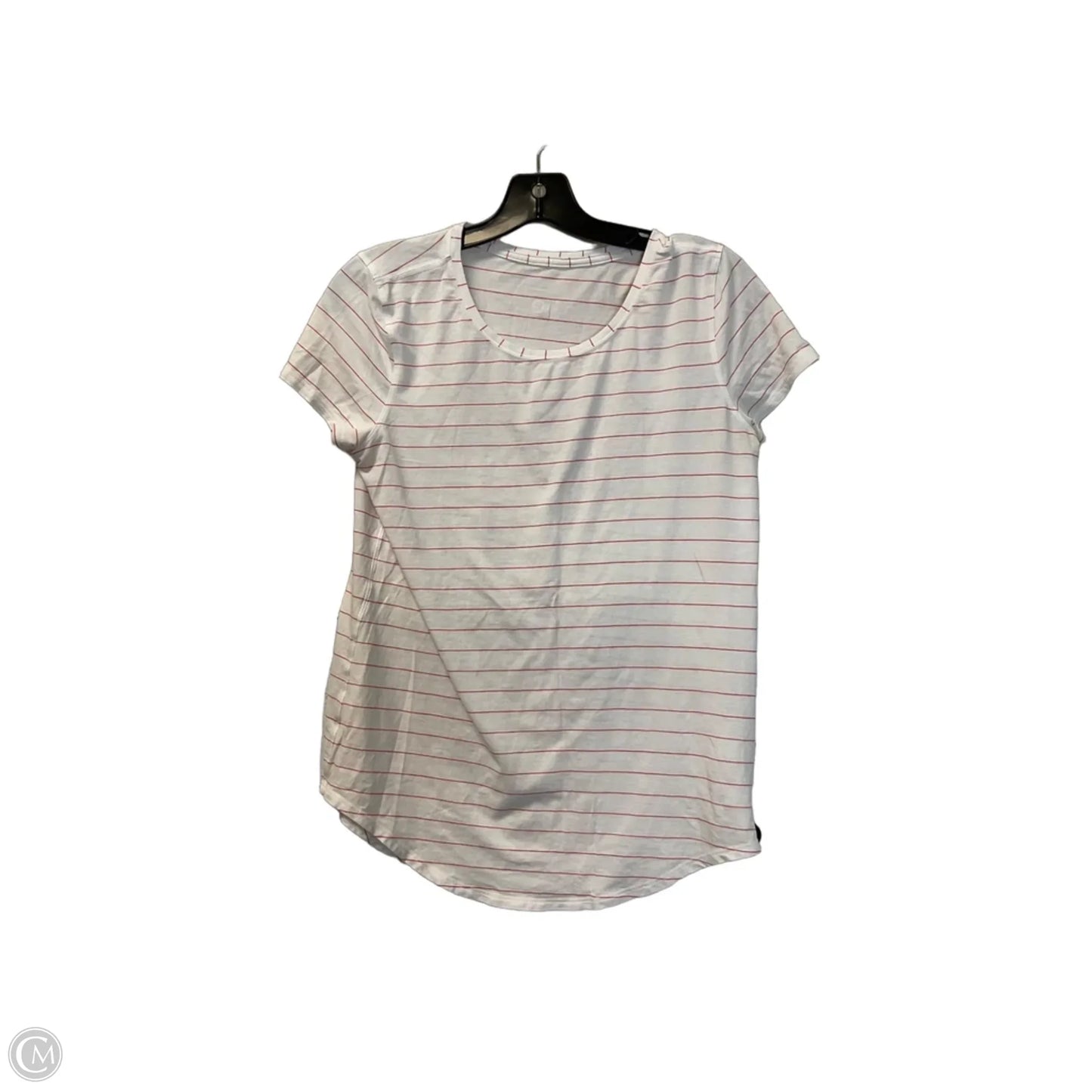 Athletic Top Short Sleeve By Lululemon In Red & White, Size: S