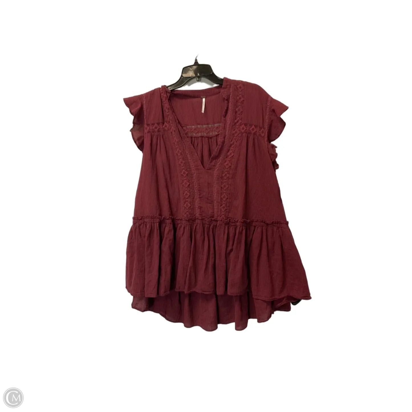 Top Short Sleeve By Free People In Maroon, Size: Xs