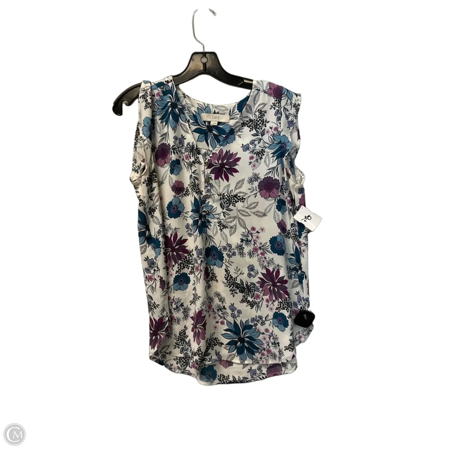 Top Sleeveless By Loft In Blue & Red, Size: S