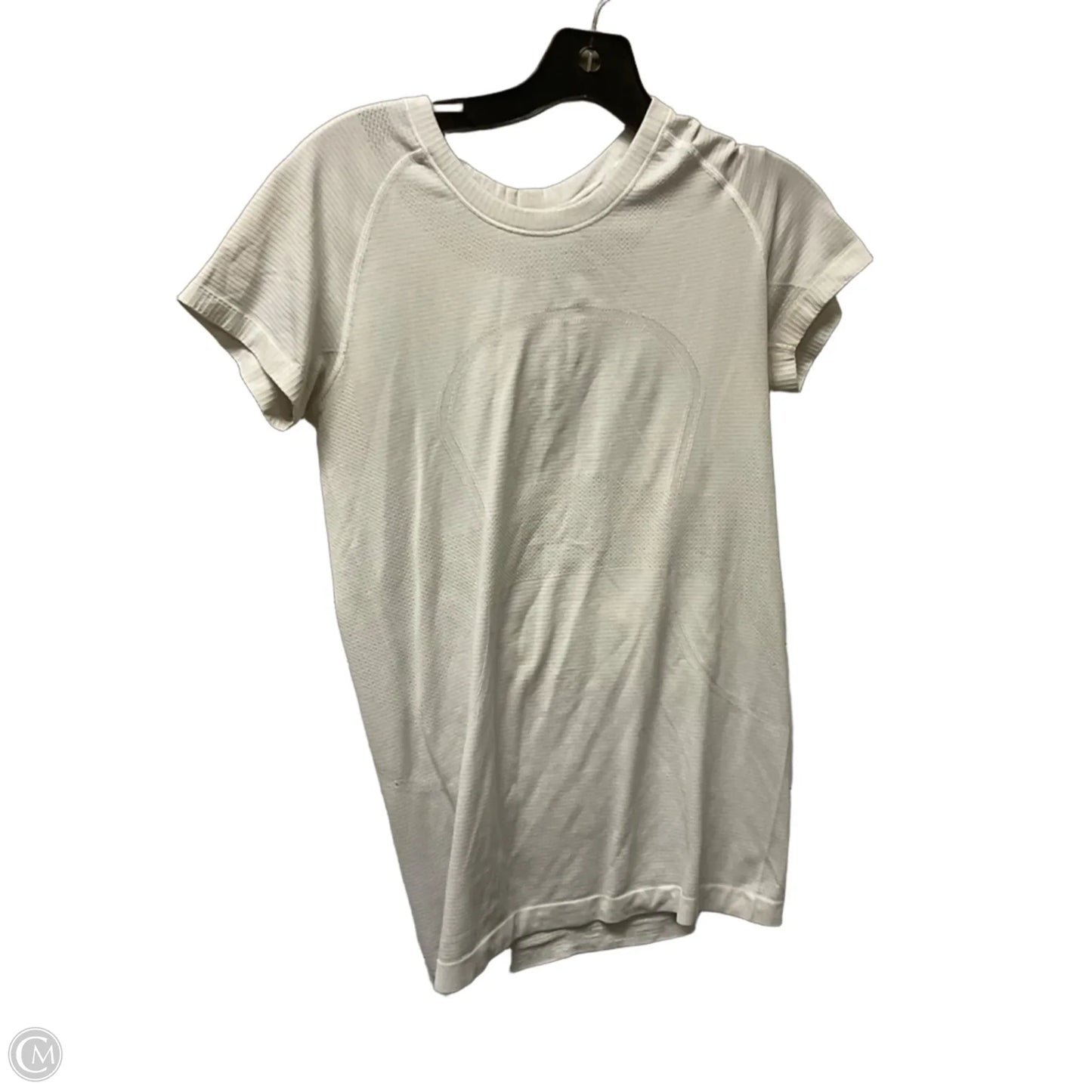 Athletic Top Short Sleeve By Lululemon In White, Size: M