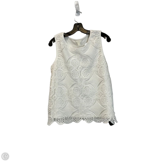 Top Sleeveless By Adiva In White, Size: L