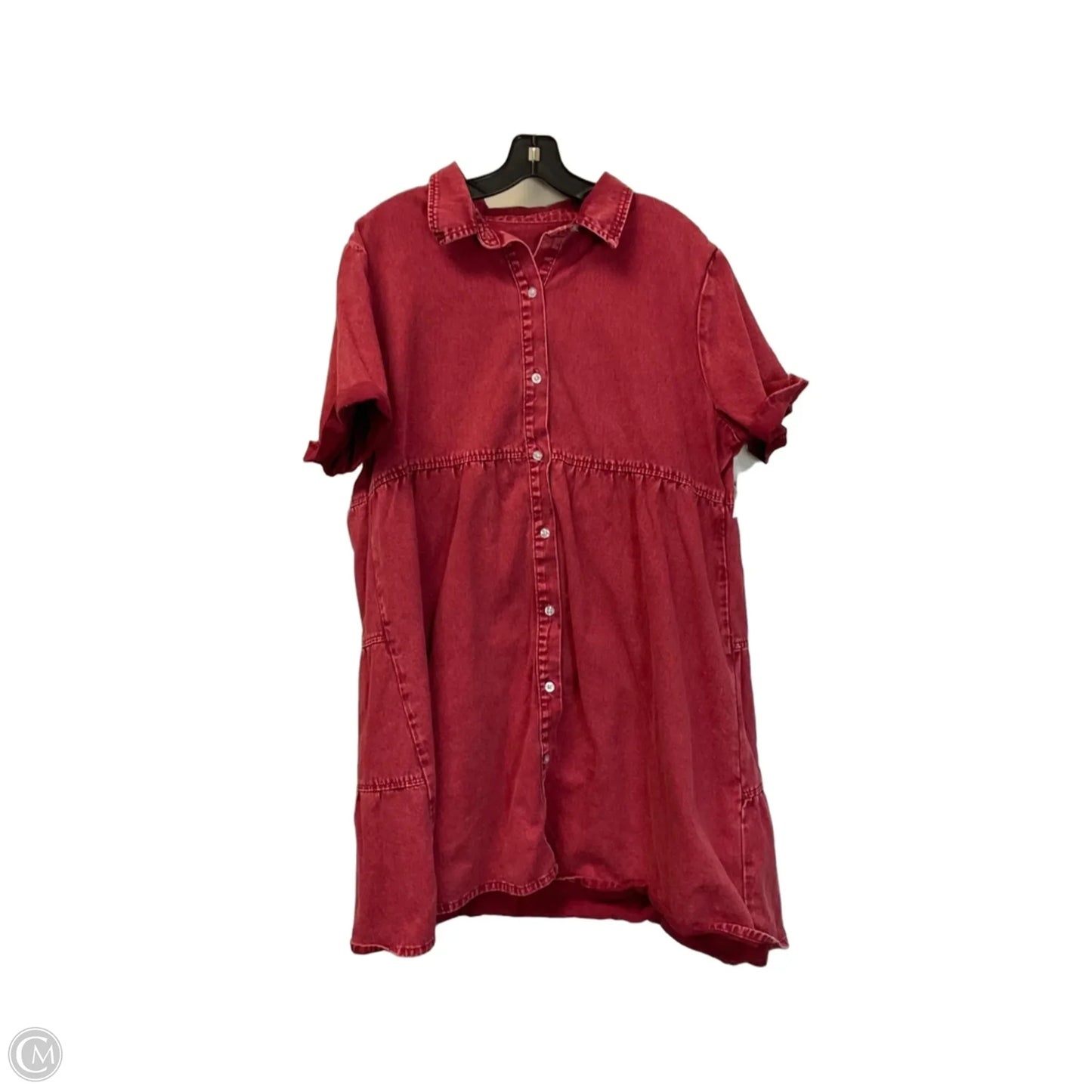Dress Casual Short By Clothes Mentor In Red Denim, Size: Xl
