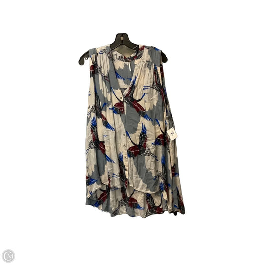 Top Sleeveless By Free People In Blue & Cream, Size: L
