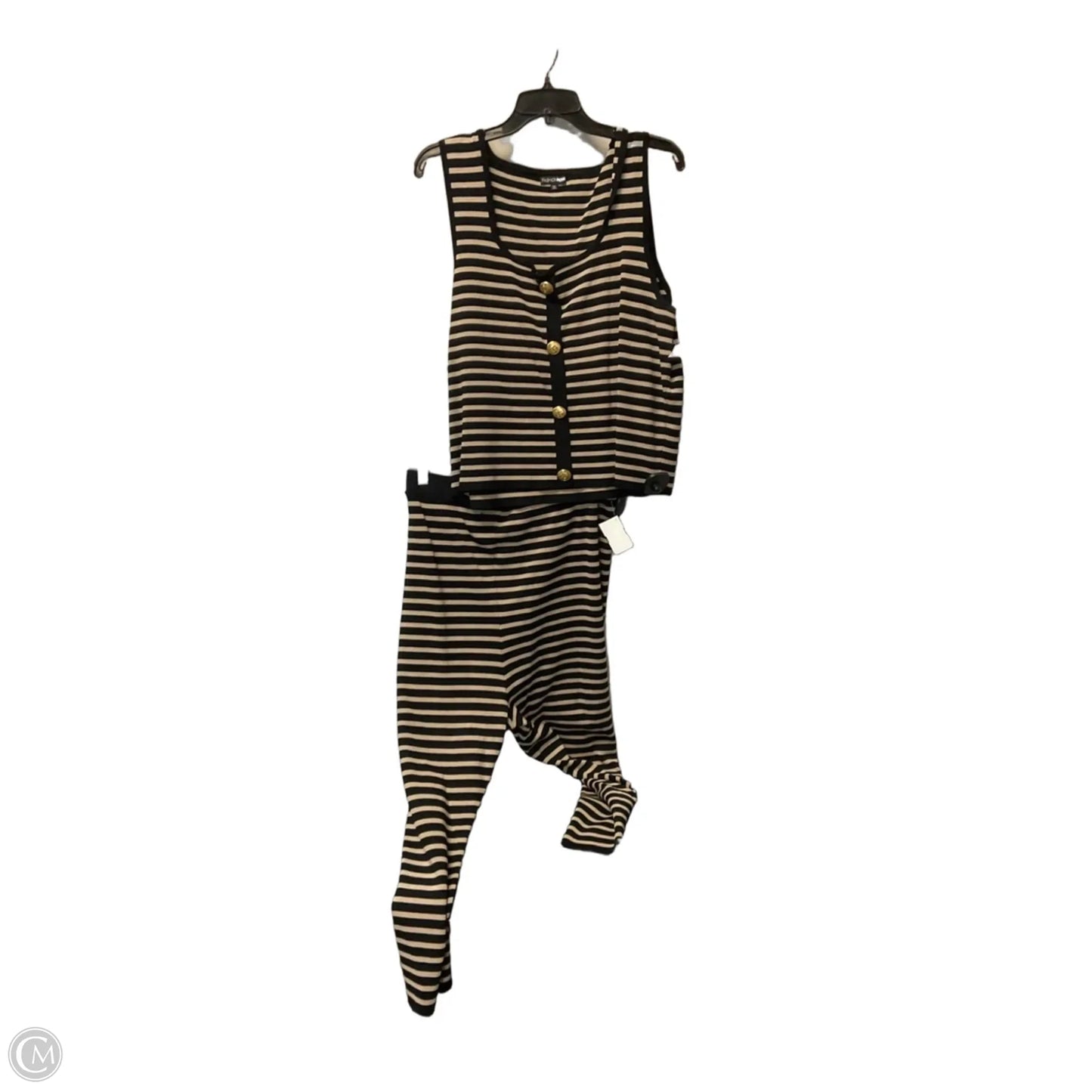 Pants Set 2pc By Fashion Nova In Black & Cream, Size: 3x