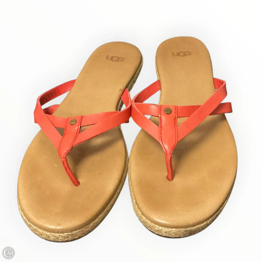 Sandals Designer By Ugg In Red, Size: 9