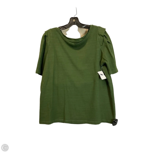 Top Short Sleeve By Loft In Green, Size: L