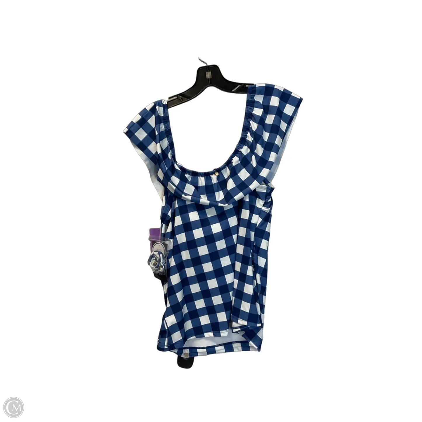 Top Sleeveless By Crown And Ivy In Blue & White, Size: L
