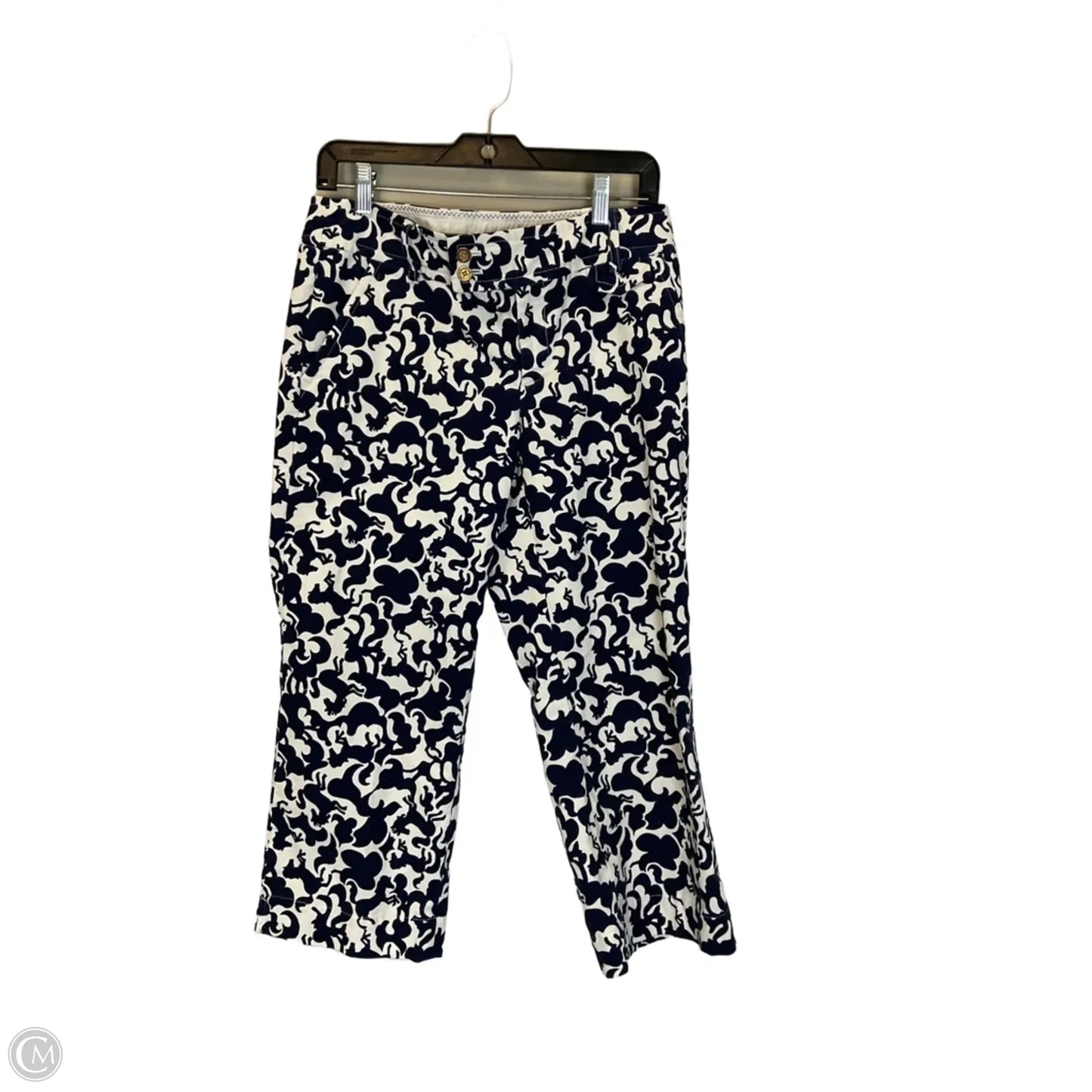 Pants Designer By Lilly Pulitzer In Blue & White, Size: 4