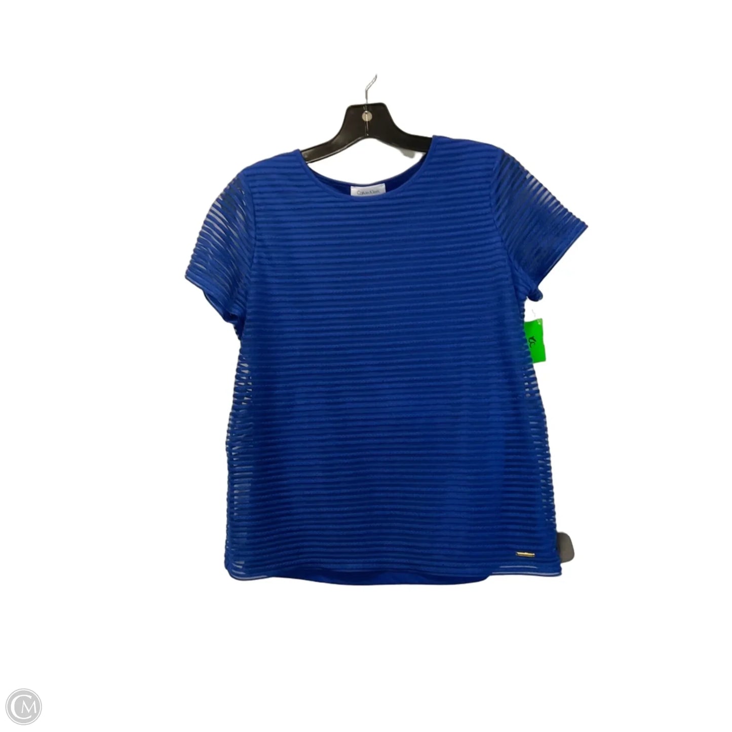 Top Short Sleeve Basic By Calvin Klein In Blue, Size: M