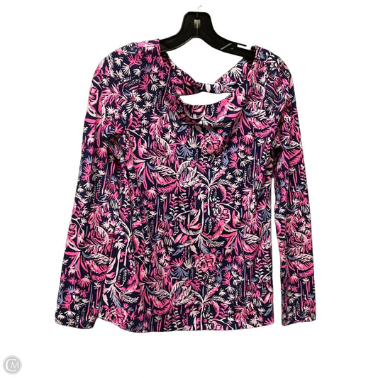 Top Long Sleeve Designer By Lilly Pulitzer In Blue & Pink, Size: S