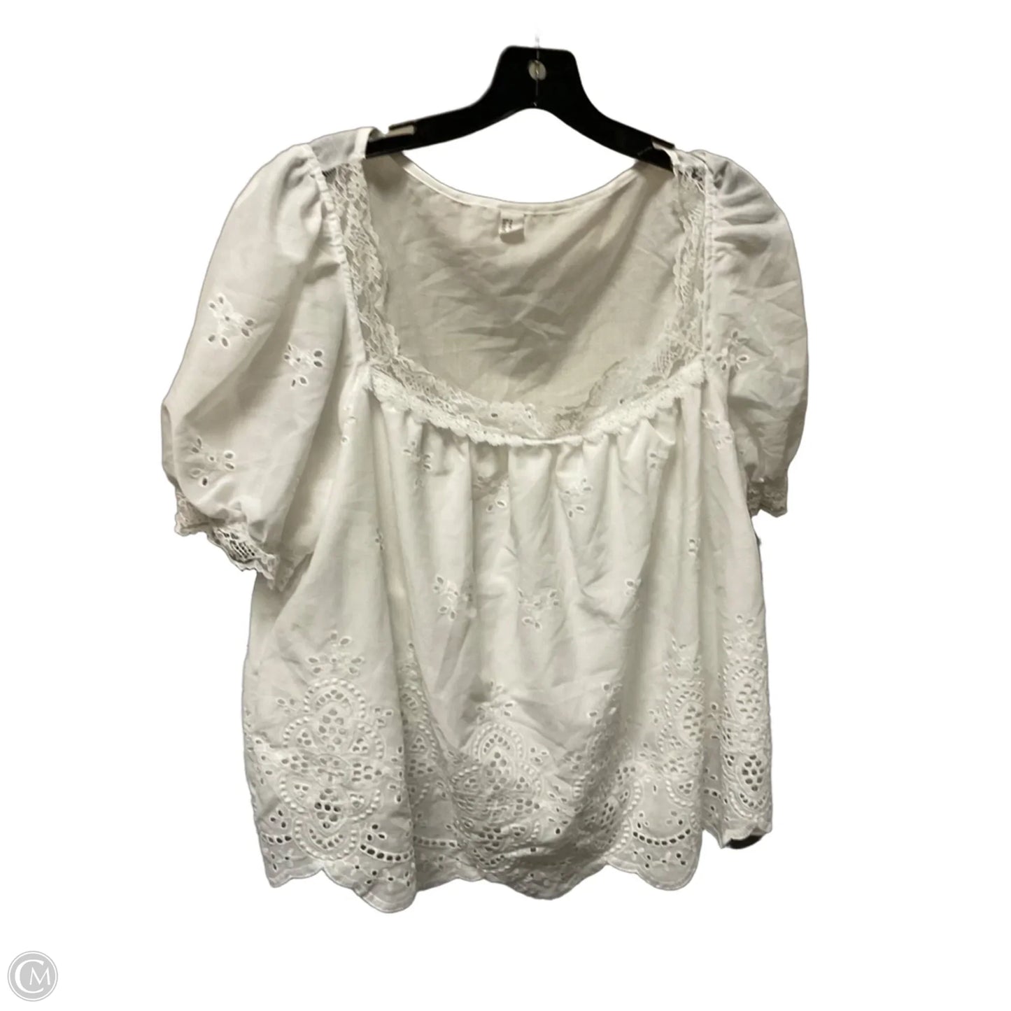 Top Short Sleeve Basic By Clothes Mentor In White, Size: Xl
