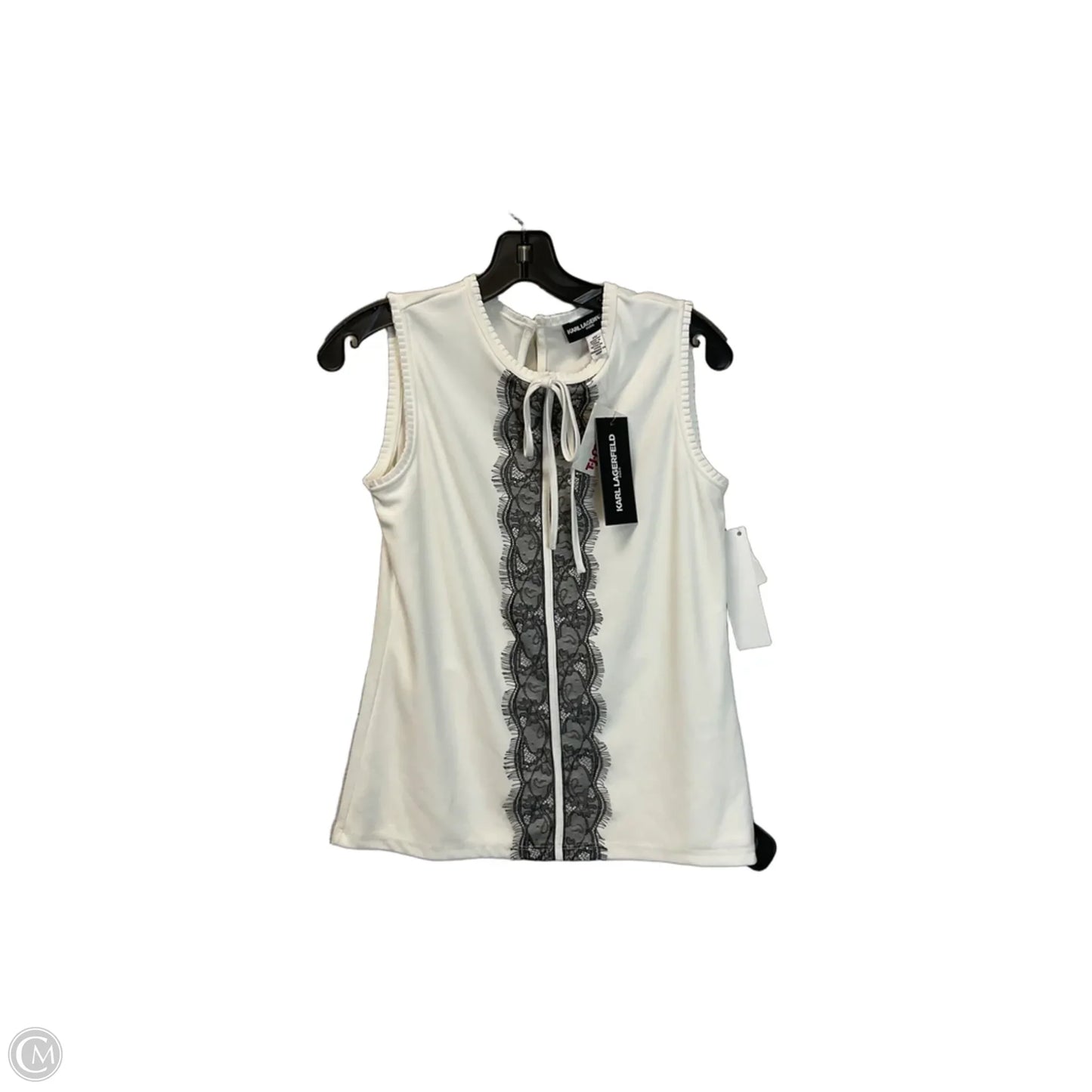 Top Sleeveless Designer By Karl Lagerfeld In White, Size: Xs