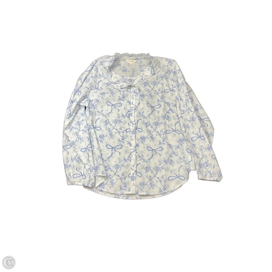 Top Long Sleeve Basic By Lucky Brand In Blue & White, Size: M