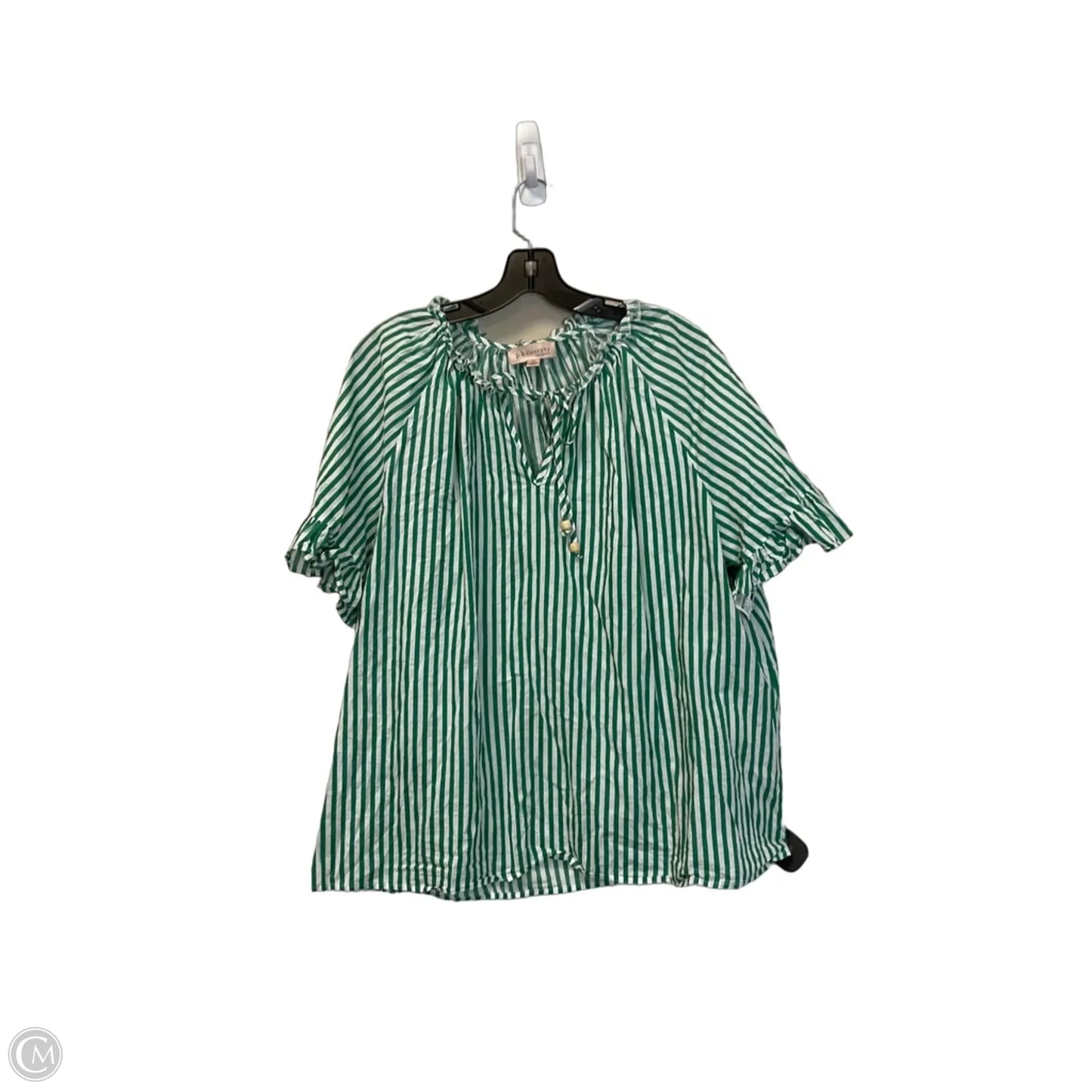 Top Short Sleeve Basic By Philosophy In Green, Size: 2x