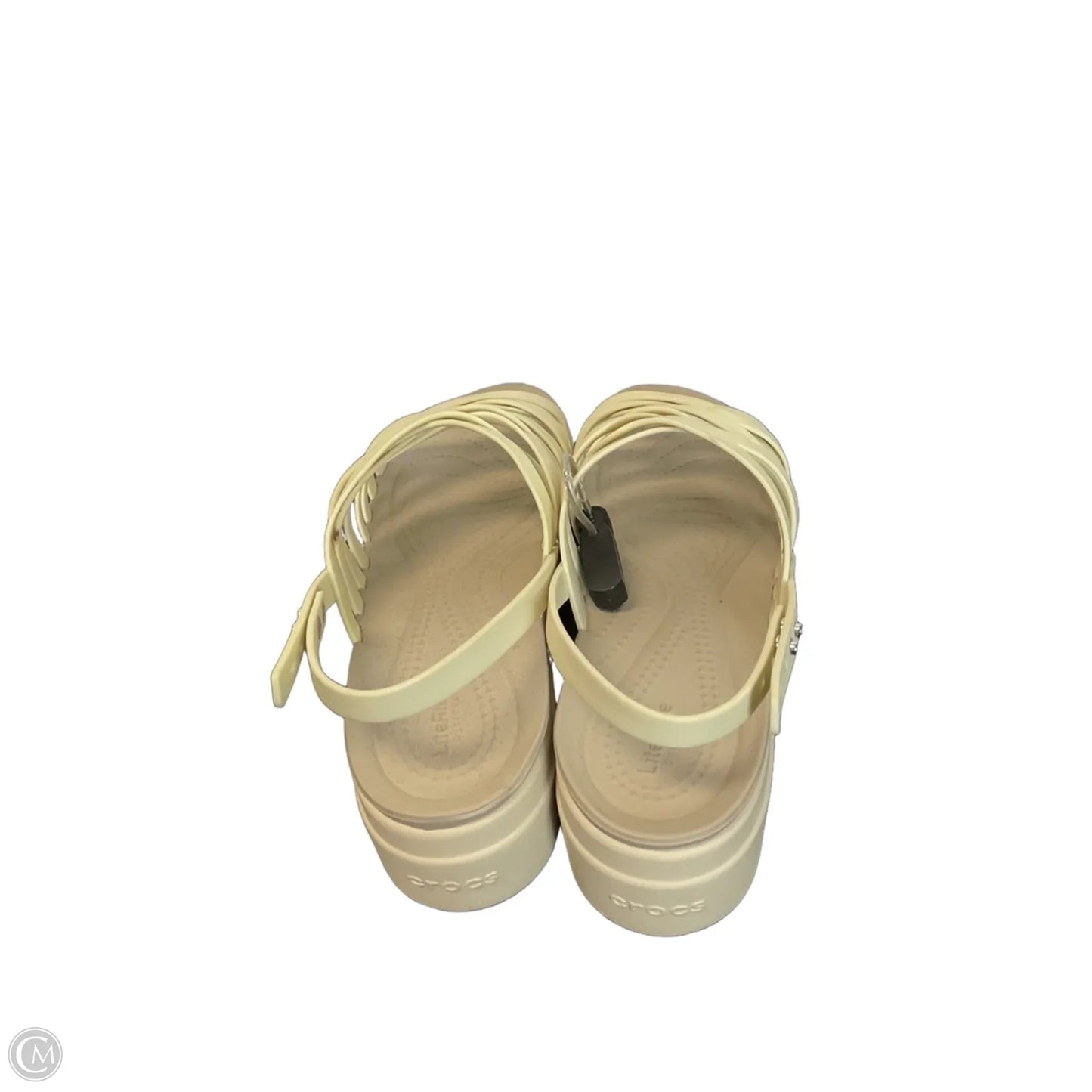 Sandals Flats By Crocs In Green, Size: 9