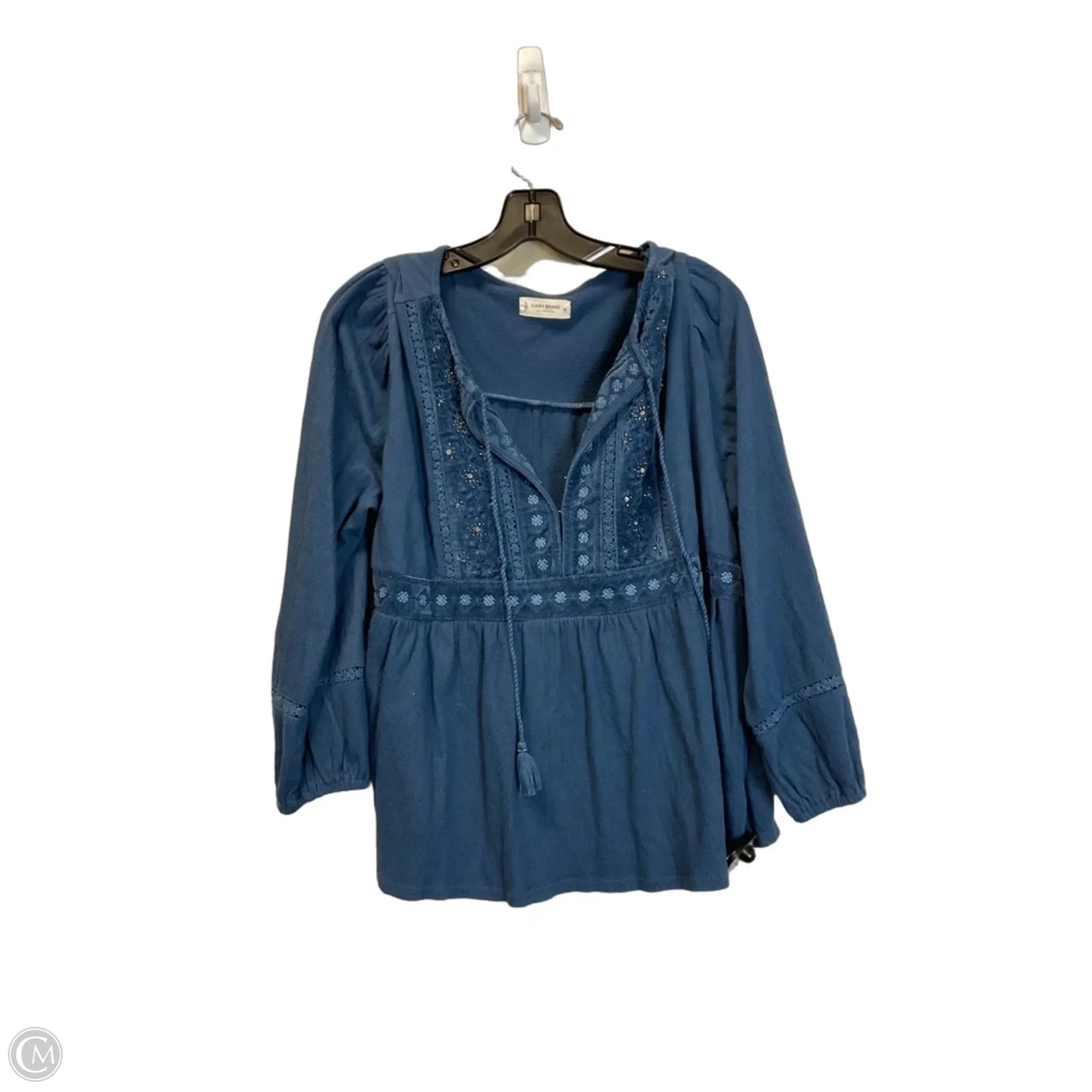 Top Short Sleeve Basic By Lucky Brand In Blue, Size: M