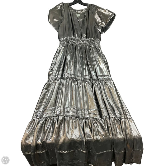 Dress Casual Maxi By Anthropologie In Silver, Size: M