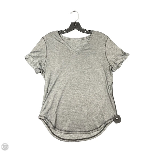 Athletic Top Short Sleeve By Lululemon In Grey, Size: S