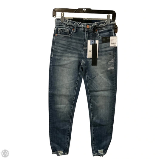 Jeans Skinny By Buckle Black In Blue Denim, Size: 0