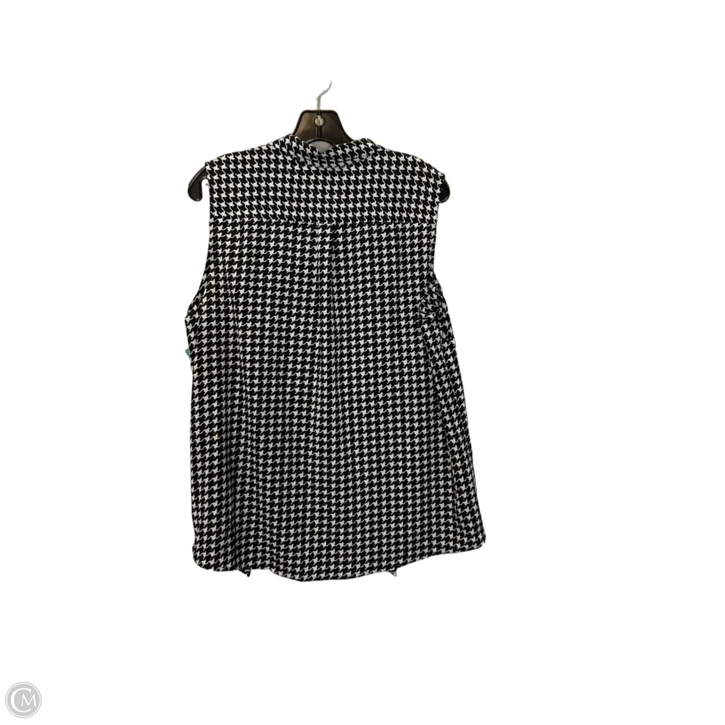 Top Sleeveless By Kasper In Black & White, Size: L