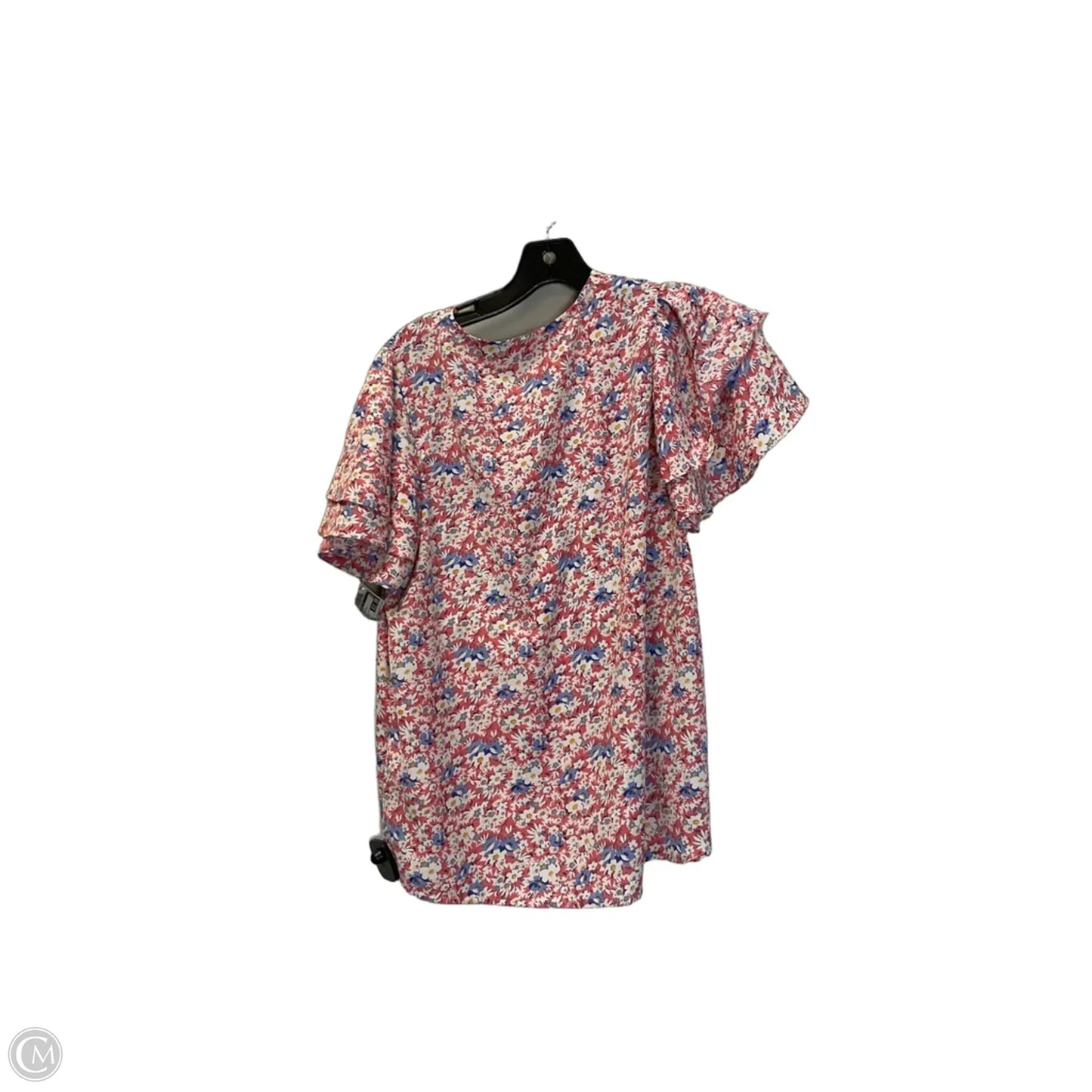 Top Short Sleeve By Hailey & Co In Floral Print, Size: S
