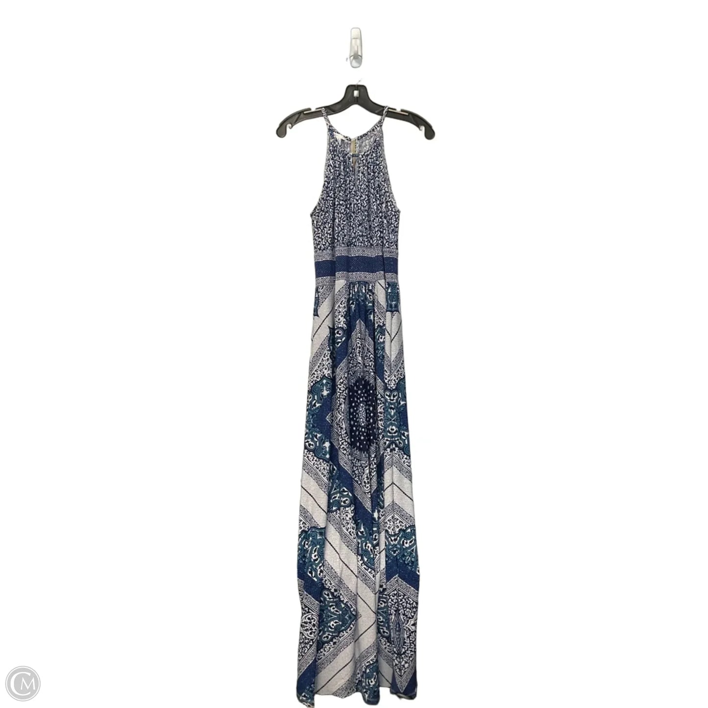 Dress Casual Maxi By London Times In Blue & White, Size: 8