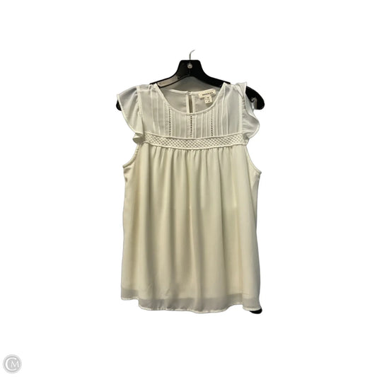 Top Sleeveless By Monteau In White, Size: M