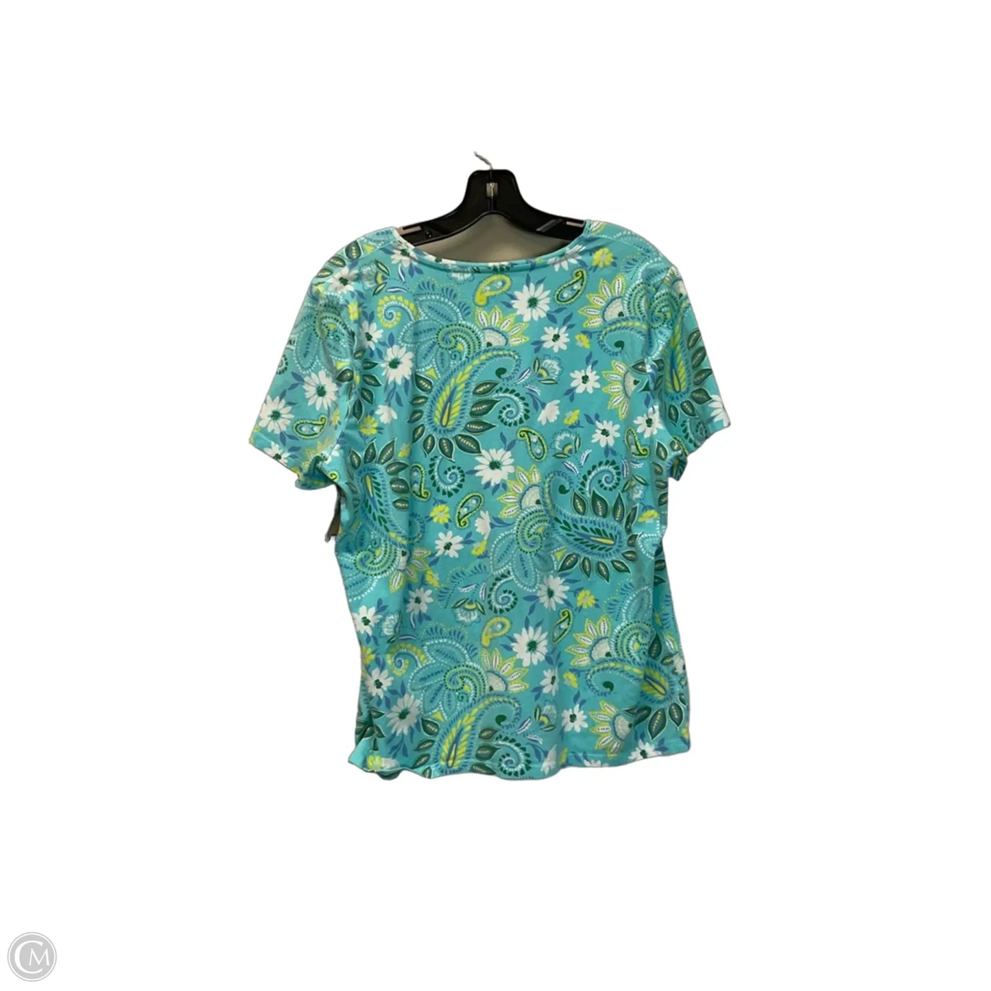 Top Short Sleeve Basic By Talbots In Blue, Size: Xl