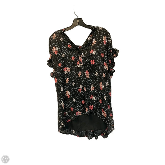 Top Short Sleeve By Cato In Black, Size: Xl