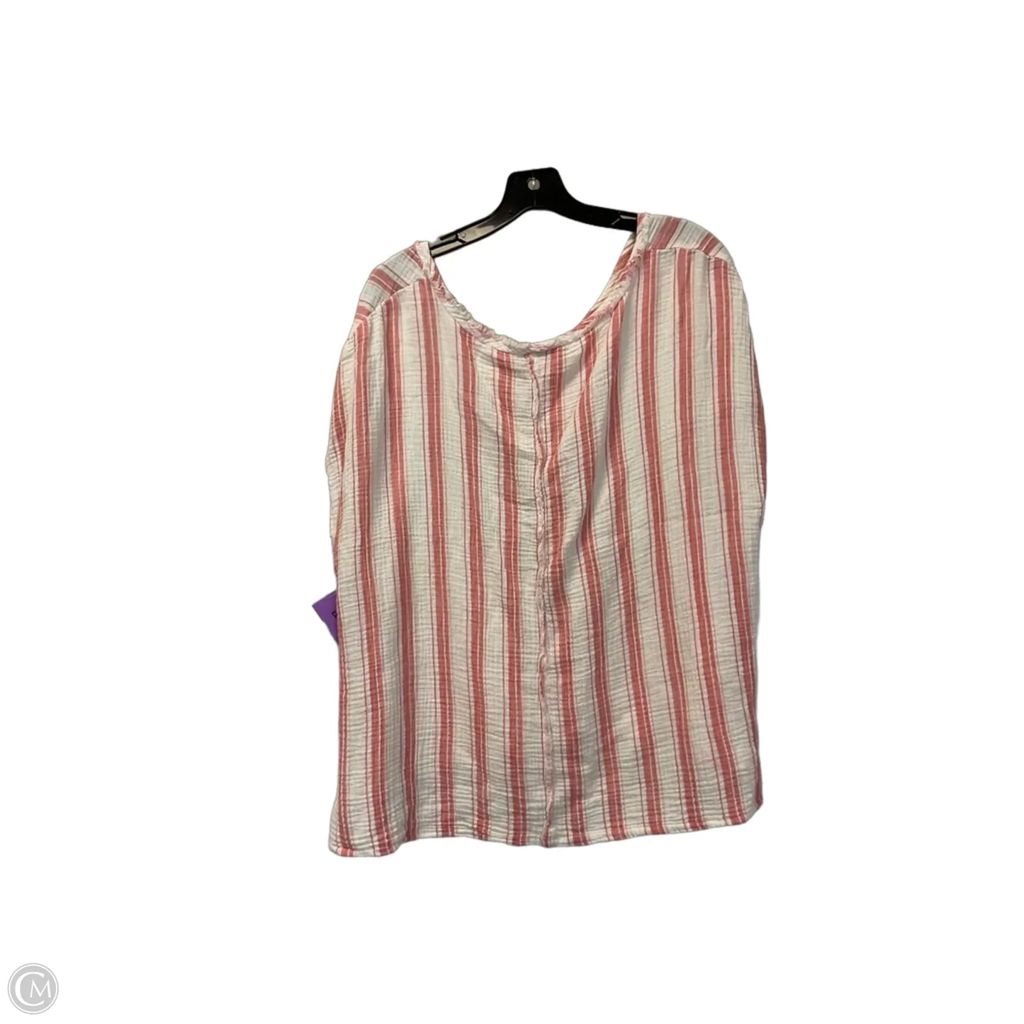 Top Short Sleeve By Wonderly In Striped Pattern, Size: 1x