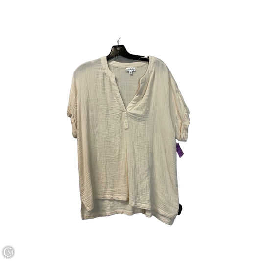 Top Short Sleeve Basic By Wonderly In Beige, Size: L